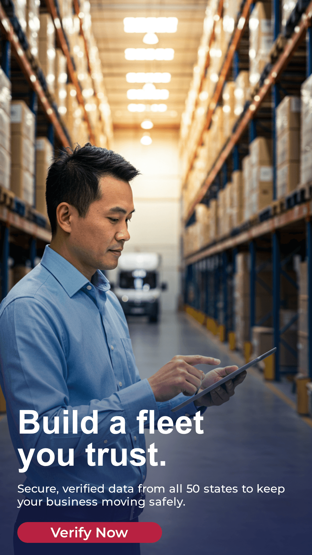 Fleet manager reviewing driving records